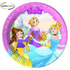 PIATTO DI CARTA PRINCIPESSE DIAM 20 CM 8 PEZZI