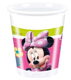 BICCHIERI MINNIE HAPPY HELPERS 8 PEZZI IN PLASTICA 200ML.