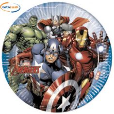 PIATTI AVENGERS IN CARTA DIAMETRO 23 CM 8 PEZZI
