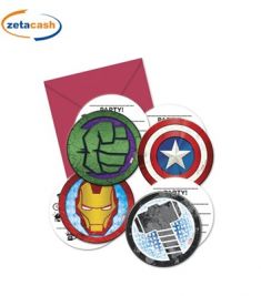 BIGLIETTI INVITI CON BUSTA MARVEL