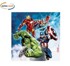 TOVAGLIOLI AVENGERS 20 PEZZI 33 X 33 CM 3 VELI