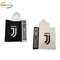 PONCHO IN MICROFIBRA CON CAPPUCCIO JUVENTUS