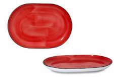 PIATTO IN PORCELLANA OVALE CORALLO 33 X 23 CM