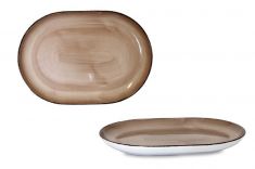 PIATTO OVALE IN PORCELLANA TORTORA 33 X 23 CM