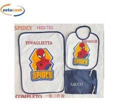 TOVAGLIETTA SACCHETTO E BAVETTA SPIDERMAN 3 PEZZI
