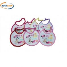 BAVETTE CON ELASTICO MINNIE CON PVC 6 PEZZI