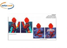 PONCHO IN MICROSPUGNA CON CAPPUCCIO SPIDERMAN