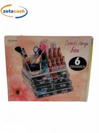 CASSETTIERA PORTA TRUCCHI 2 PIANI CON 6 CASSETTI