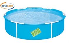 PISCINA IN METALLO CON TELO AZZURRO 153 x 38 CM