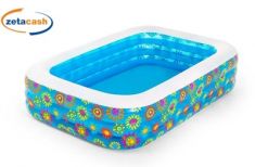 PISCINA GONFIABILE RETTANGOLARE CON STAMPA FLOREALE