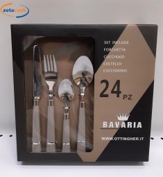 POSATE 24 PZ MANICO PLASTICA GRIGIO