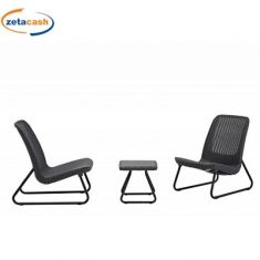 SET RIO PATIO GRAFITE CON 2 POLTRONE E TAVOLO