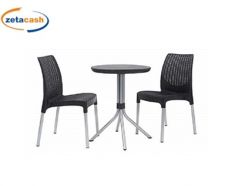 SET CHELSEA BALCONY GRAFITE CON 2 SEDIE E TAVOLO