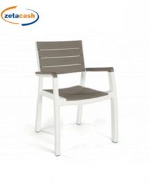 POLTRONA HARMONY CON BRACCIOLI BIANCO E CAPPUCCINO