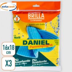 CONFEZIONE 3 PEZZI PANNO SPUGNA DANIEL CELLULOSA CM 16X18