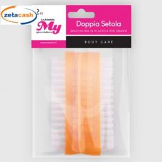 DOPPIA SETOLA SPAZZOLINO IN PLASTICA PER UNGHIE 2 PEZZI