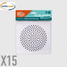 CONFEZIONE 15 PEZZI FILTRI ADESIVI PER DOCCIA 15 CM
