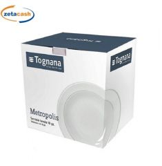 SERVIZIO PIATTI IN PORCELLANA BIANCA 18 PEZZI METROPOLIS