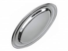 VASSOIO OVALE PORTATA IN ACCIAIO INOX CM 50
