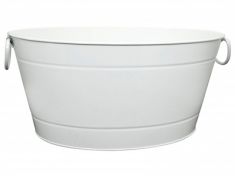 SECCHIELLO IN METALLO VERNICIATO BIANCO CM 40X28XH22