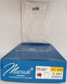 MAGLIA MEZZA MANICA UOMO CON SCOLLO A "V" BIANCO TAGLIA 4