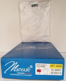 MAGLIA MEZZA MANICA UOMO CON SCOLLO A "V" BIANCO TAGLIA 6