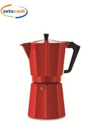 CAFFETTIERA IN ALLUMINIO ROSSA 14 TAZZE PEZZETTI