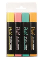EVIDENZIATORI TRATTO VIDEO PASTEL 4 PEZZI