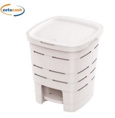 PATTUMIERA IN PLASTICA CON PEDALE BIANCO CM 23X24X2