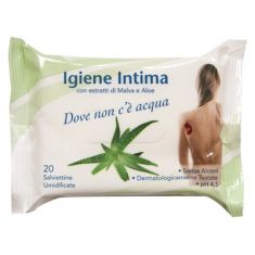 SALVIETTINE UMIDIFICATE IGIENE INTIMA LENITIVO CON ALOE 20PZ