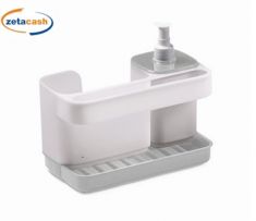 RIORDINELLO BIANCO E GRIGIO CON VANO SPUGNE E DISPENSER