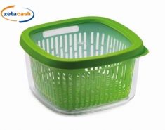 CONTENITORE FRIGO CON COPERCHIO E CESTELLO REMOVIBILE VERDE