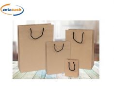 BUSTA REGALO IN CARTA AVANA CON MANICI IN COTONE 30X12X40 CM