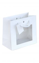 BUSTA BIANCA PLASTIFICATA CON FINESTRA 16 X 8 X 14 CM