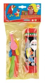 POMPA con 8 PALLONCINI in LATTICE COLORATI.