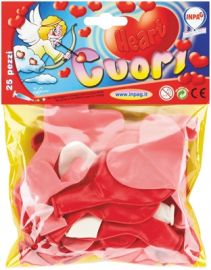 PALLONCINI FORMA CUORE IN LATTICE 25 PEZZI