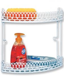 MENSOLA DA BAGNO 2 RIPIANI AD ANGOLO BIANCA