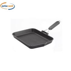 BISTECCHIERA ALLUMINIO FUSO E MANICO SILICONE GRIGIO CM26X26