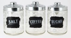 BARATTOLI IN VETRO 3 PEZZI CON TAPPO IN LATTA