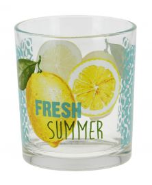 BICCHIERI IN VETRO DECORATO 3 PZ FRESH SUMMER