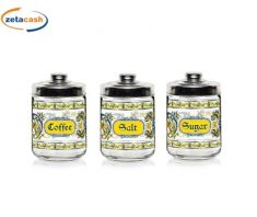 BARATTOLI IN VETRO DECORO SICILIA CON TAPPO ALLUMINIO