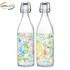 BOTTIGLIA IN VETRO DECORATA B LORY 1 LT