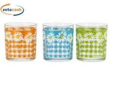 BICCHIERI ACQUA MODELLO SCOZZESE 3 PEZZI 3 COLORI