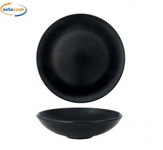 PIATTO FONDO MONACO NERO diam 19 cm
