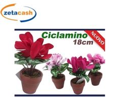 VASETTO IN LEGNO CON CICLAMINO H 16 CM X 6 CM