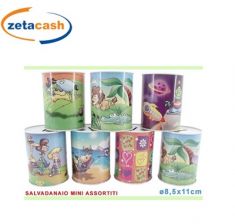 SALVADANAIO MINI IN LATTA DIAM 8.5 X H 11 CM