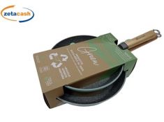 SET 2 PADELLE 24-28 CM ALLUMINIO RICICLATO MANICO LEGNO