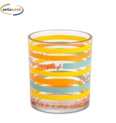 BICCHIERI IN VETRO CON STRISCE COLORATE CC 250 6 PEZZI