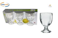 BICCHIERE MUGHETTO ACQUA IN VETRO SET 3 PEZZI BORGONOVO