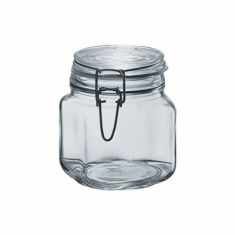 BARATTOLO IN VETRO CON CHIUSURA ERMETICA IN ACCIAIO 750 CC.